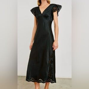 Rails Black Midi Dress with Eyelet Details